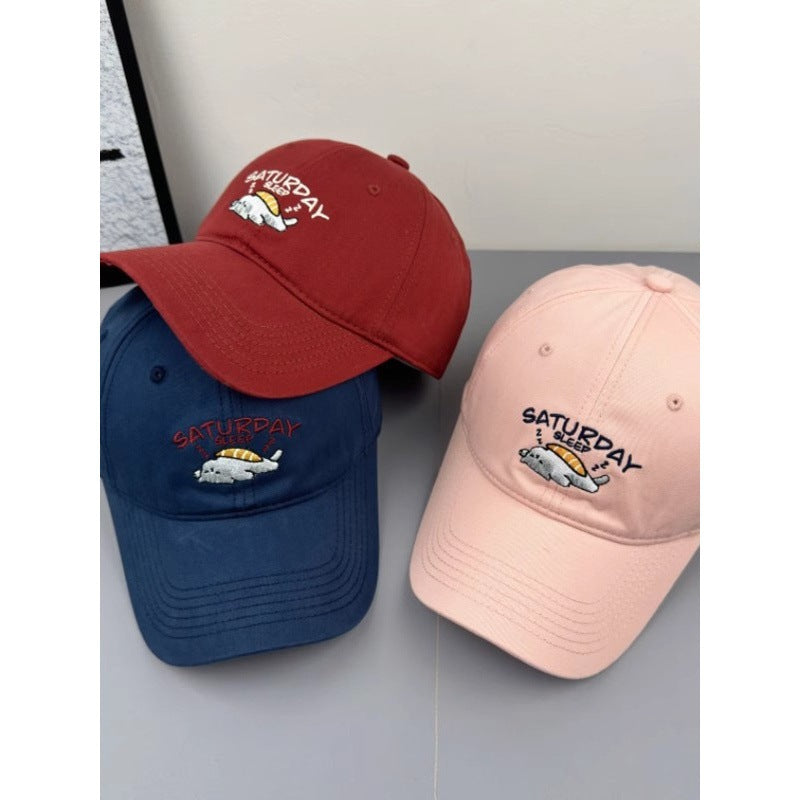 Unisex Playful Embroidered Cap Bowlift