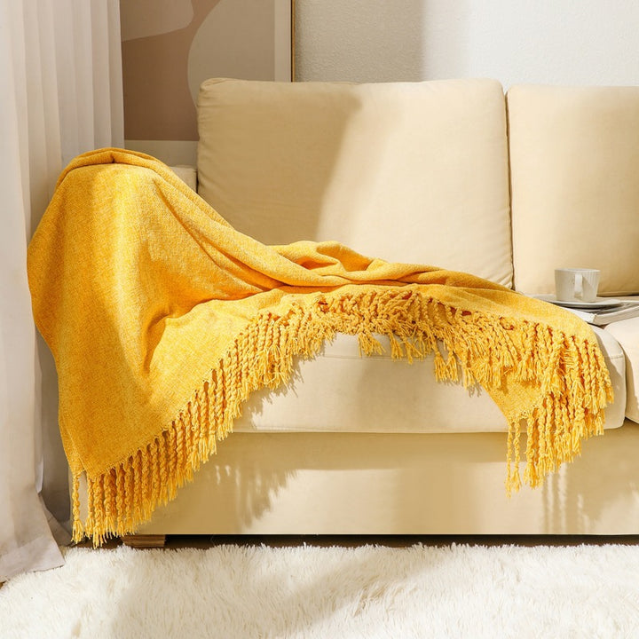 Elegant Fringe Throw Blanket Bowlift