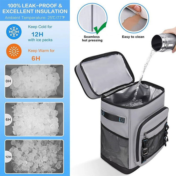 Insulated multifunctional backpack with multiple compartments and drink cooler Bowlift