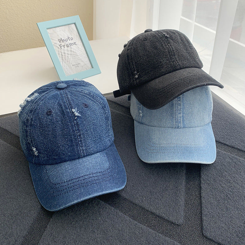 Women's Distressed Denim Baseball Cap Bowlift 1784084168
