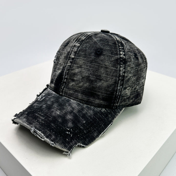 Men's Distressed Denim Baseball Hat Bowlift