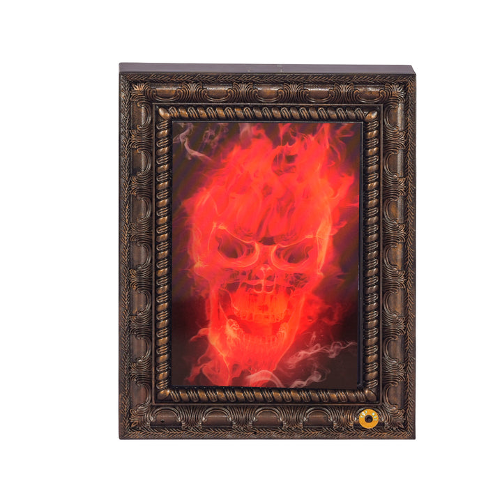 Animated Flaming Skull Wall Art Bowlift