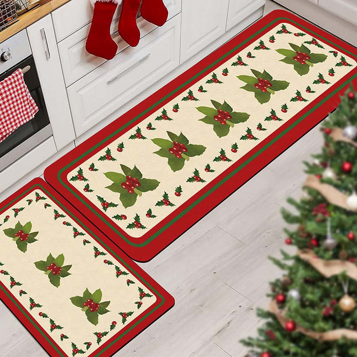Christmas-Themed Kitchen Mat Set