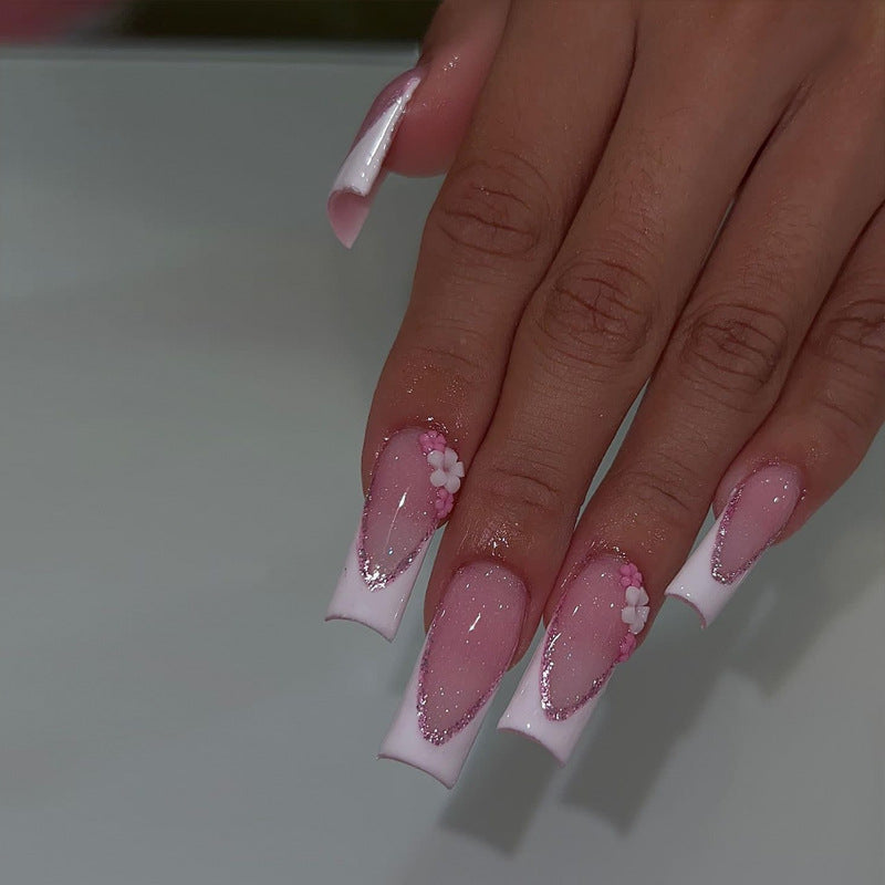Elegant Stiletto Press-On Nail Art with Rhinestone Accents Bowlift