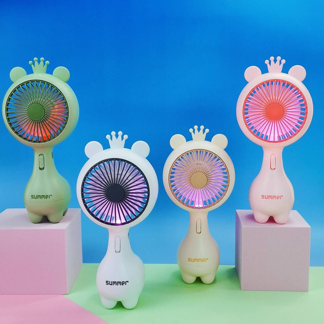 Cute Bunny-Themed Portable Handheld Fan Bowlift