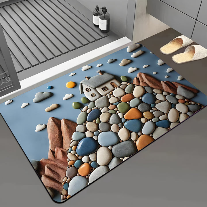 Dragonfly-Themed Bath Mat Bowlift
