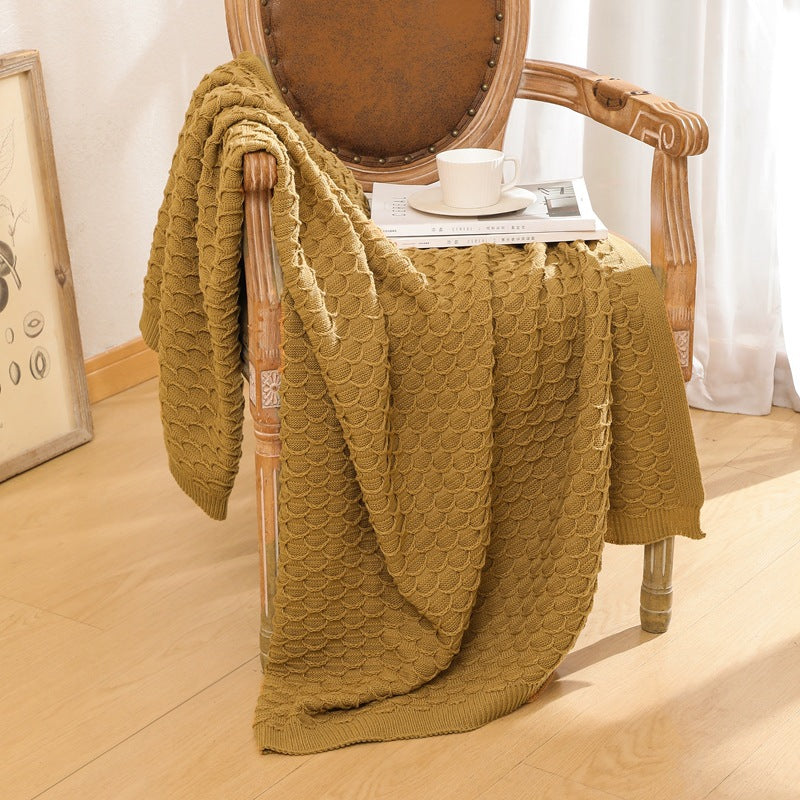 Cozy Knitted Throw Blanket Bowlift