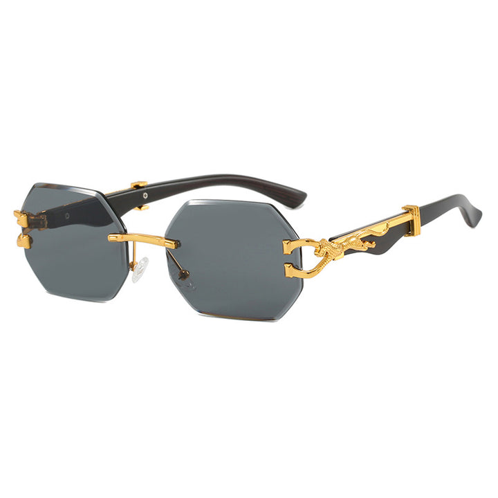 Women's fashionable sunglasses with extravagant octagonal design and golden accents Bowlift
