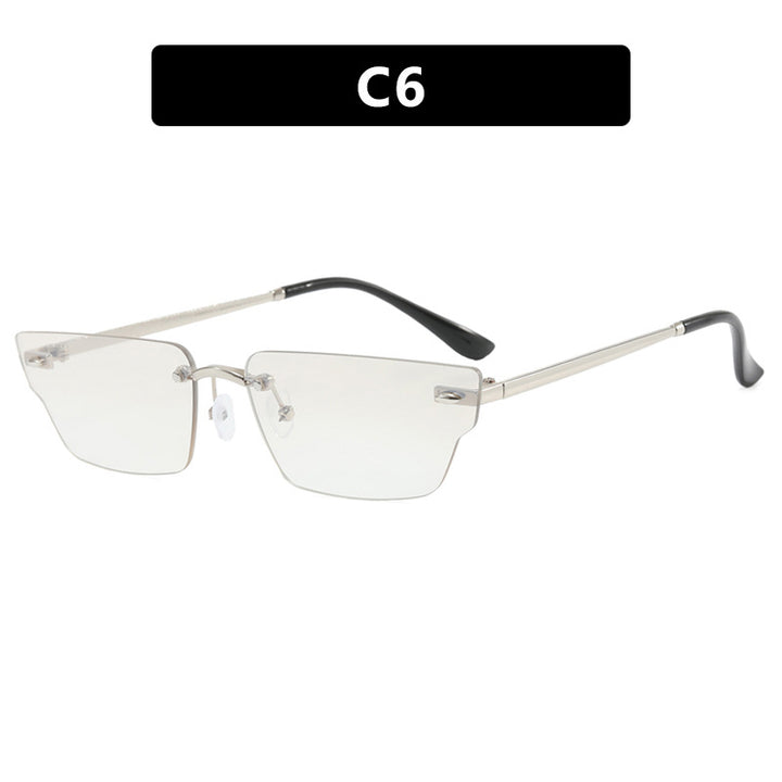 Women's geometric sunglasses with delicate frame and transparent lenses Bowlift