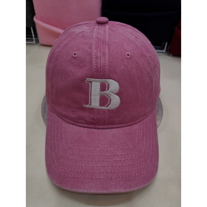 Women's Distressed Cotton Baseball Cap with Letter Embroidery Bowlift