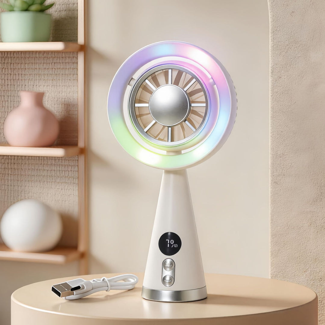 Women portable handheld fan with USB connection and innovative spray function Bowlift