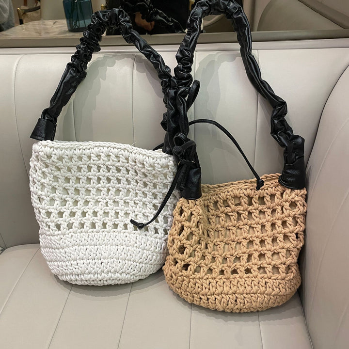 Hand-knotted tote bag with leather accents Bowlift