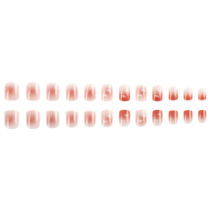 Ombre Cloud Design Press-On Nail Set Bowlift