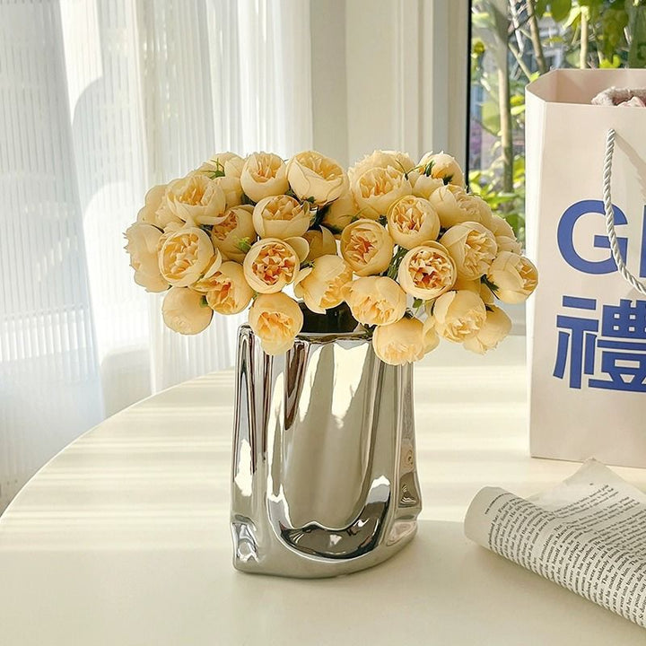 Elegant Faux Peony Flower Bouquet