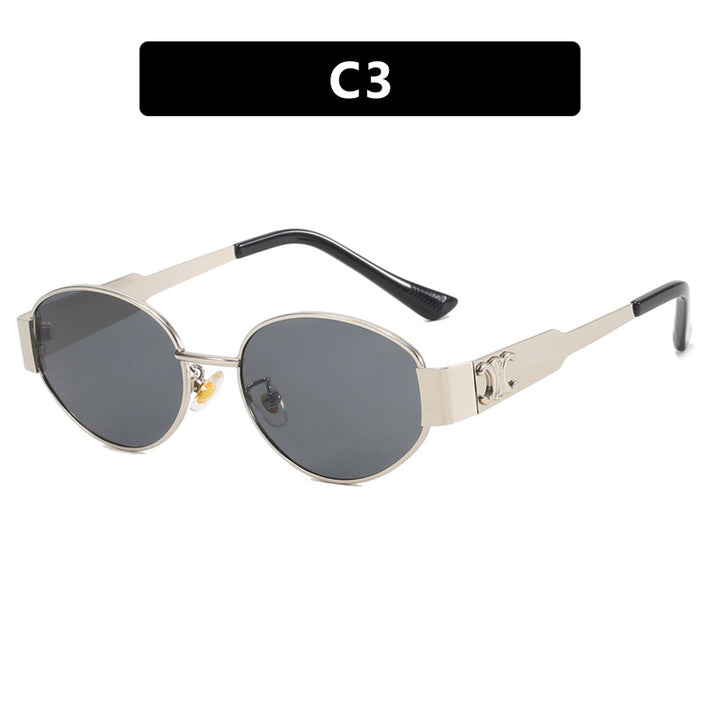 Ladies fashionable sunglasses in an elegant oval design with a sturdy metal frame Bowlift