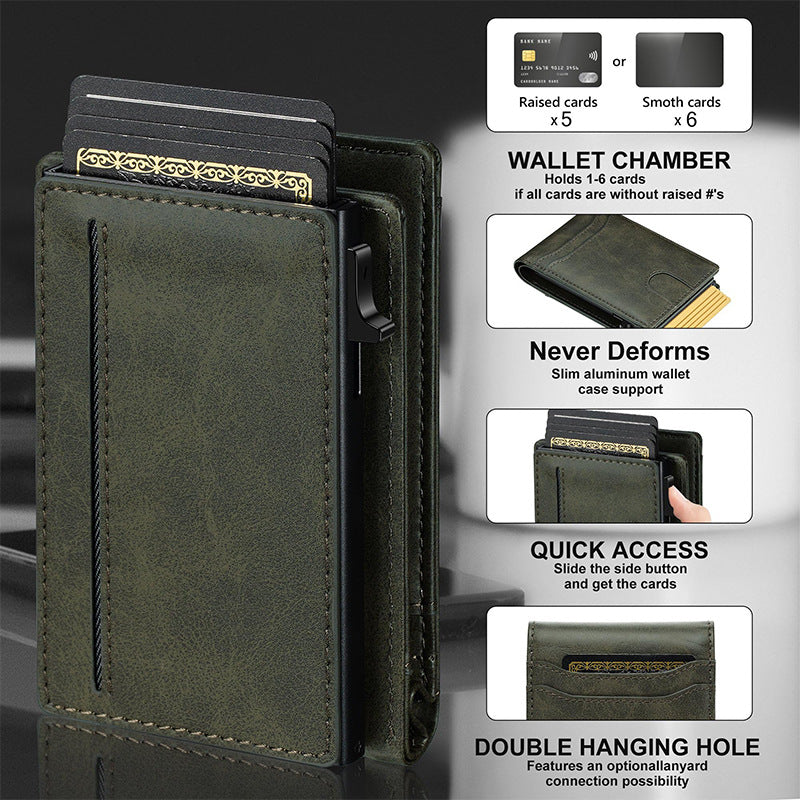 Slim RFID Protection Leather Wallet Bowlift