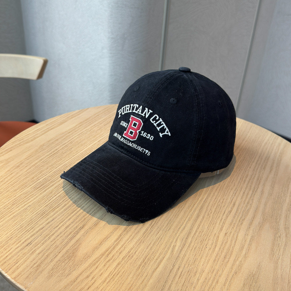 Men's Distressed Cotton Baseball Cap Bowlift 1784270269
