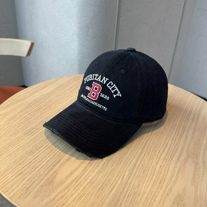 Men's Distressed Cotton Baseball Cap Bowlift 1784270269
