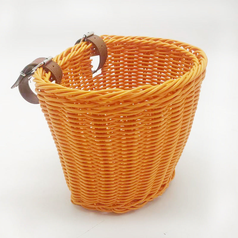 Decorative Woven Storage Basket with Leather Handles Bowlift