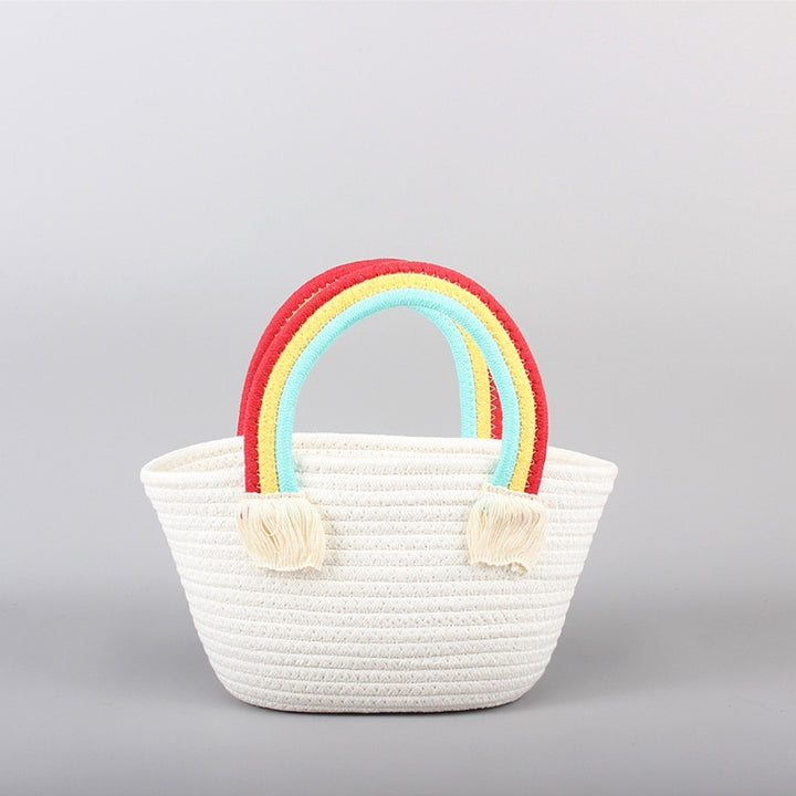 Stylish beach bag with colorful rainbow accent Bowlift