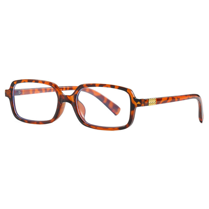 Women's fashionable square glasses with elegant plastic frame and gold accents Bowlift