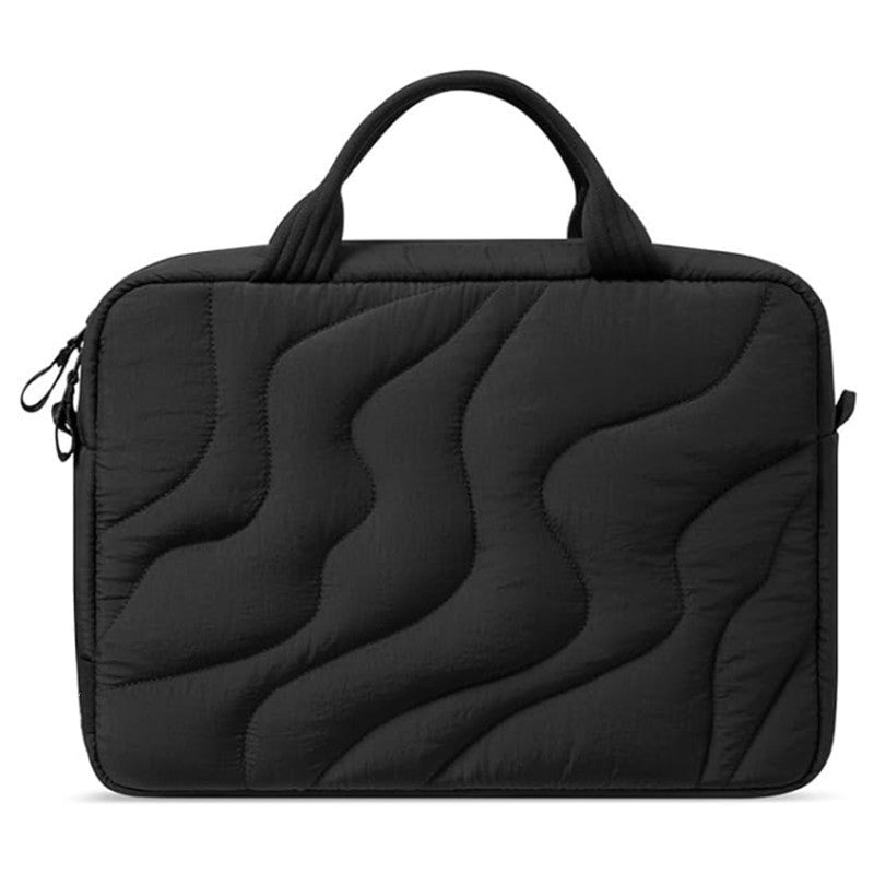 Padded Laptop Bag with Stylish Wave Pattern Bowlift