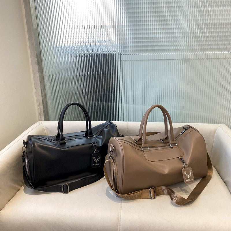 Premium Leather Travel Duffle Bowlift