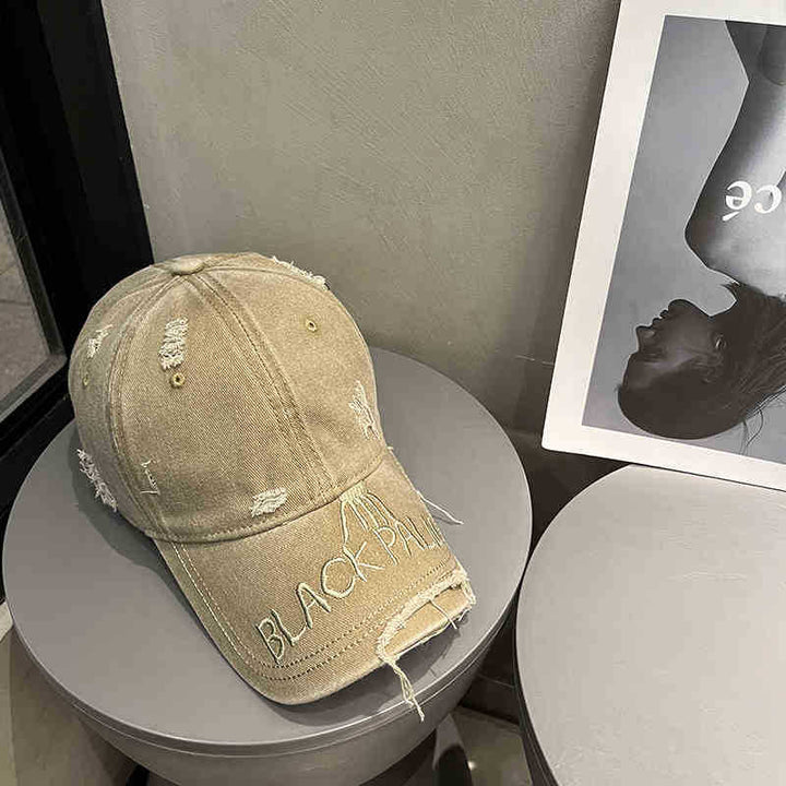 Women's Distressed Denim Baseball Cap Bowlift 1784188369