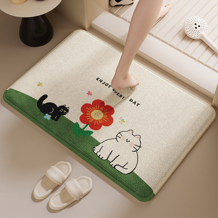 Fun Cat-Themed Bath Mat Bowlift