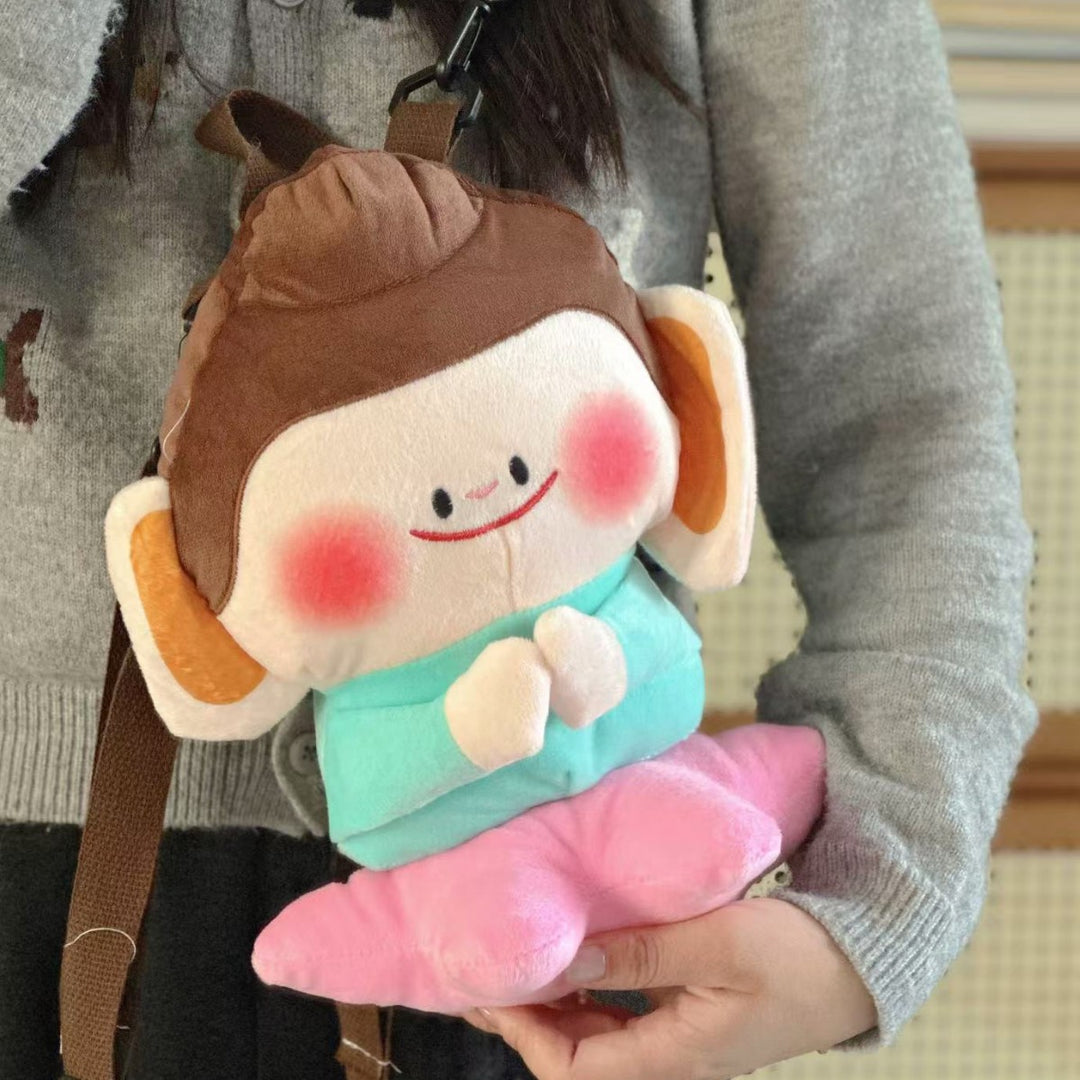 Plush Cartoon Monkey Backpack