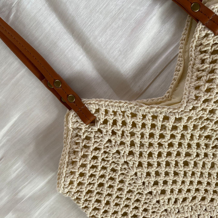 Handcrafted Macrame Bag with Unique Sunflower Pattern Bowlift