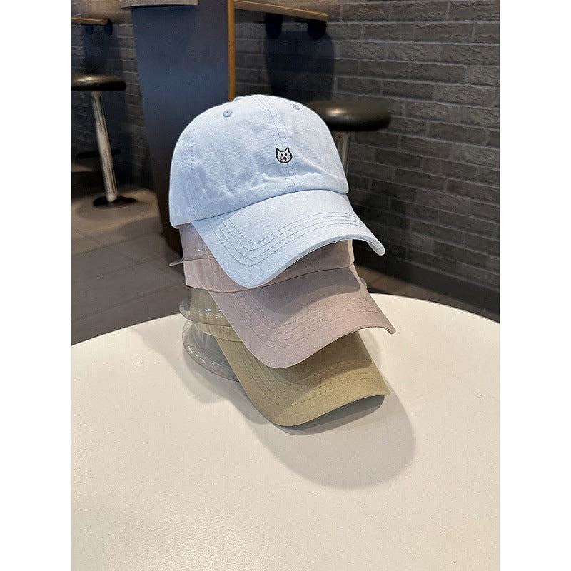 Women's Casual Cat Embroidered Baseball Cap Bowlift
