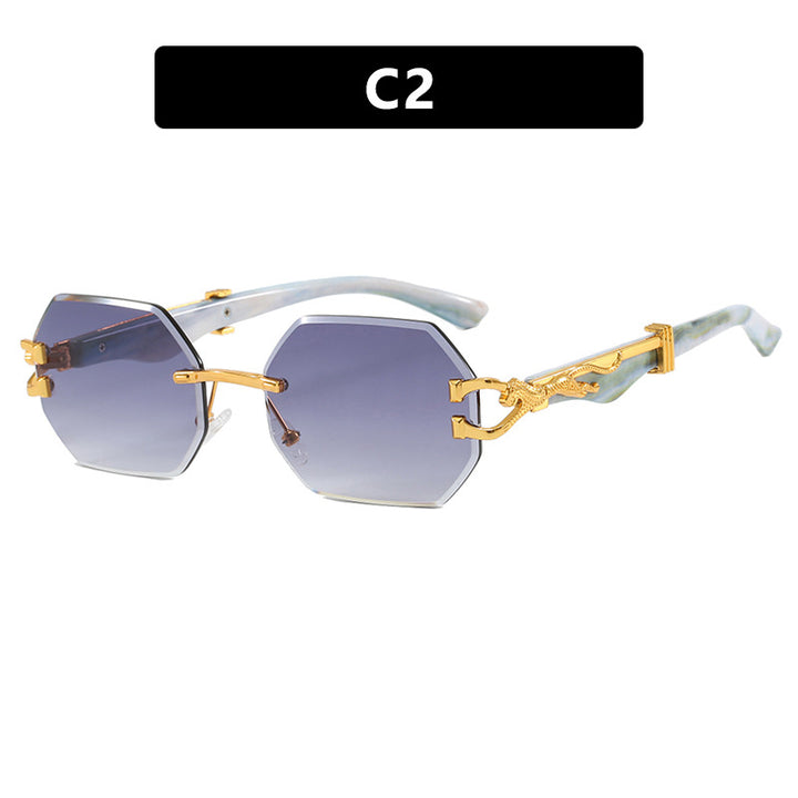Women's fashionable sunglasses with extravagant octagonal design and golden accents Bowlift