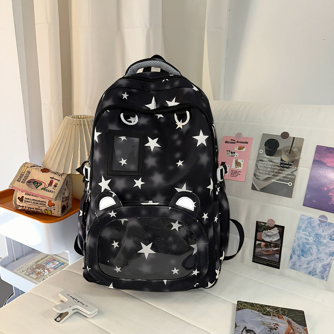 Backpack with Cute Applications and Thoughtful Storage Bowlift