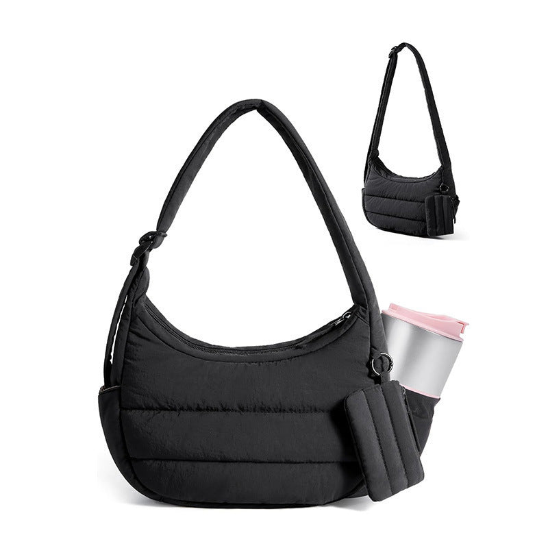 Practical shoulder bag with insulating properties and drink compartment Bowlift