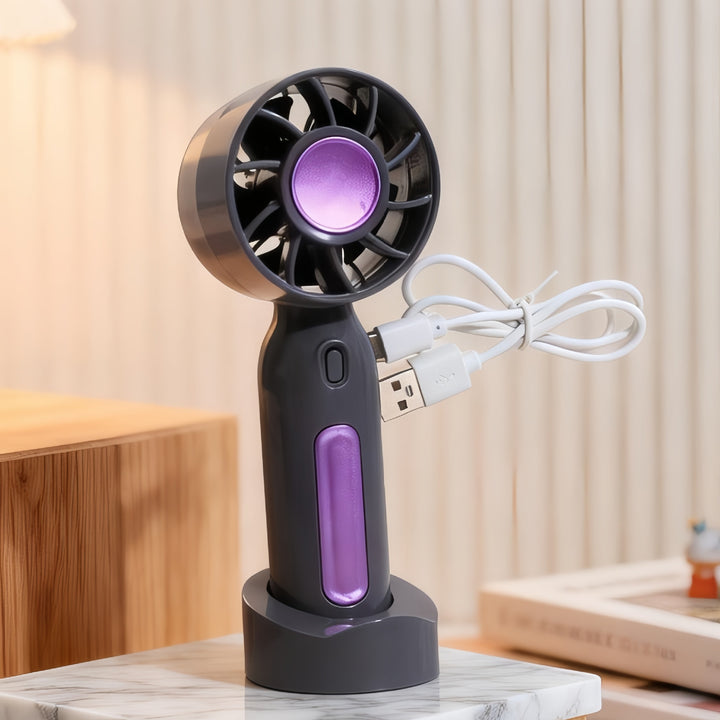 Ladies Portable Hand Fan with USB Charging Port Bowlift