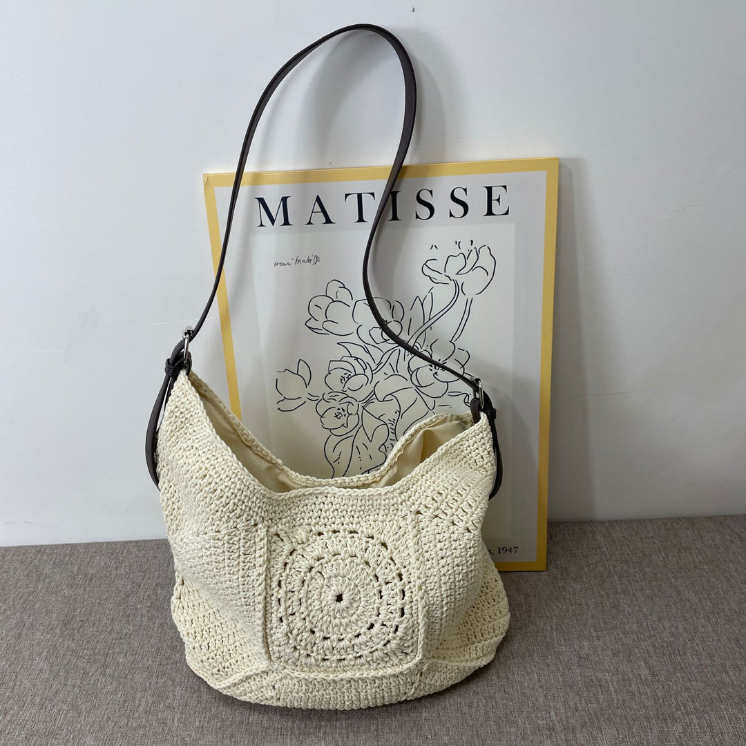 Hand-knotted handbag with leather details Bowlift