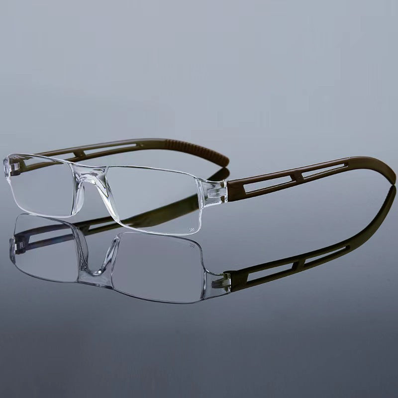 Slim Semi-Rimless Lightweight Reading Glasses with Flexible Cutout Temples Bowlift