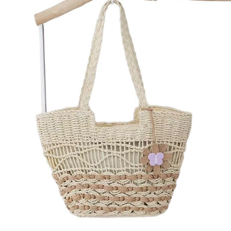 Braided shopping bag with decorative elements Bowlift