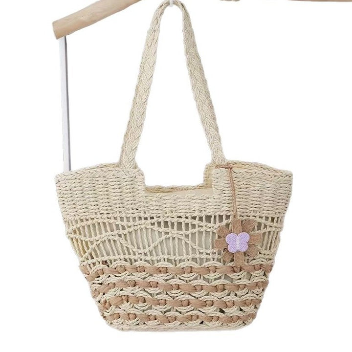 Braided shopping bag with decorative elements Bowlift