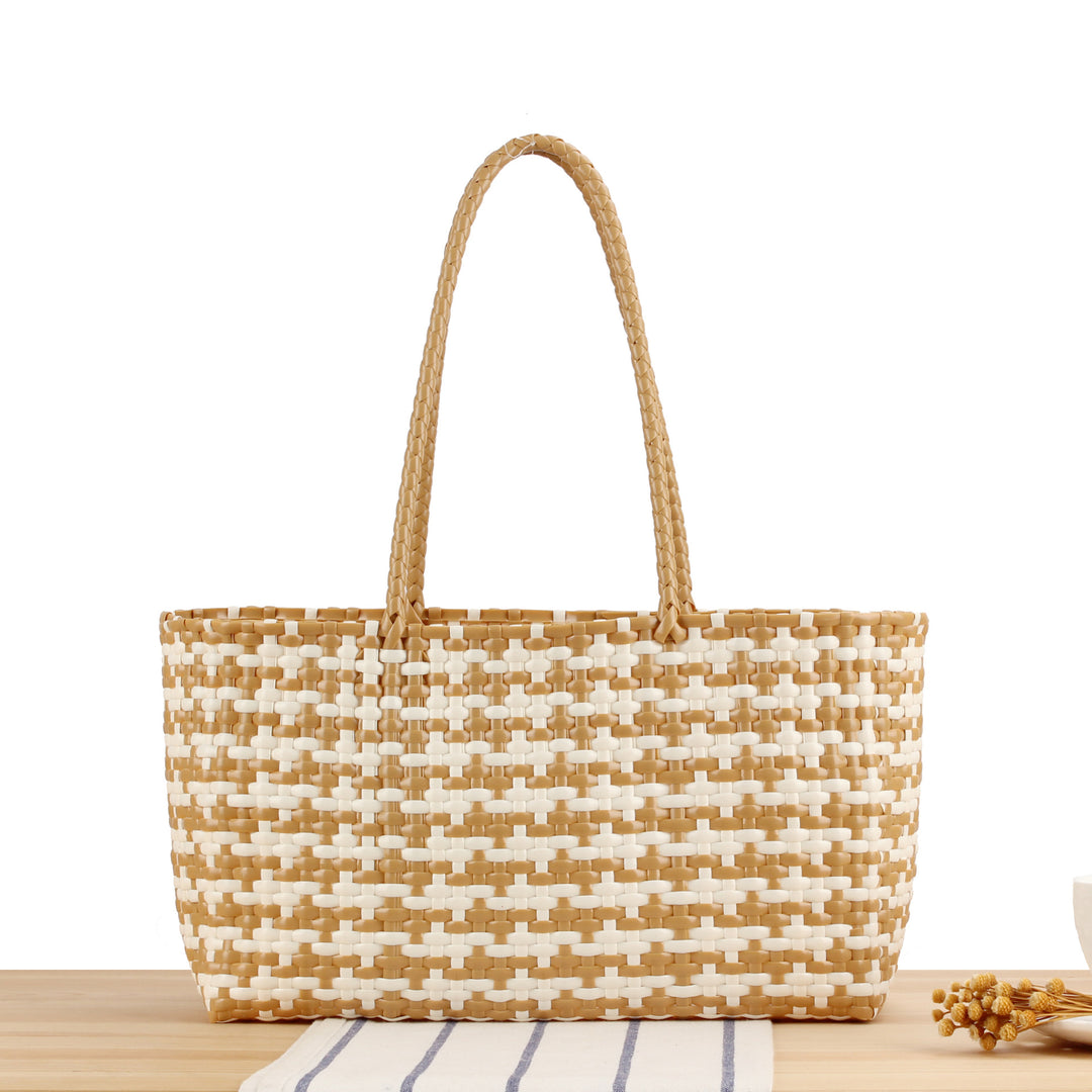 Braided Tote Bag with Stylish Patterns Bowlift