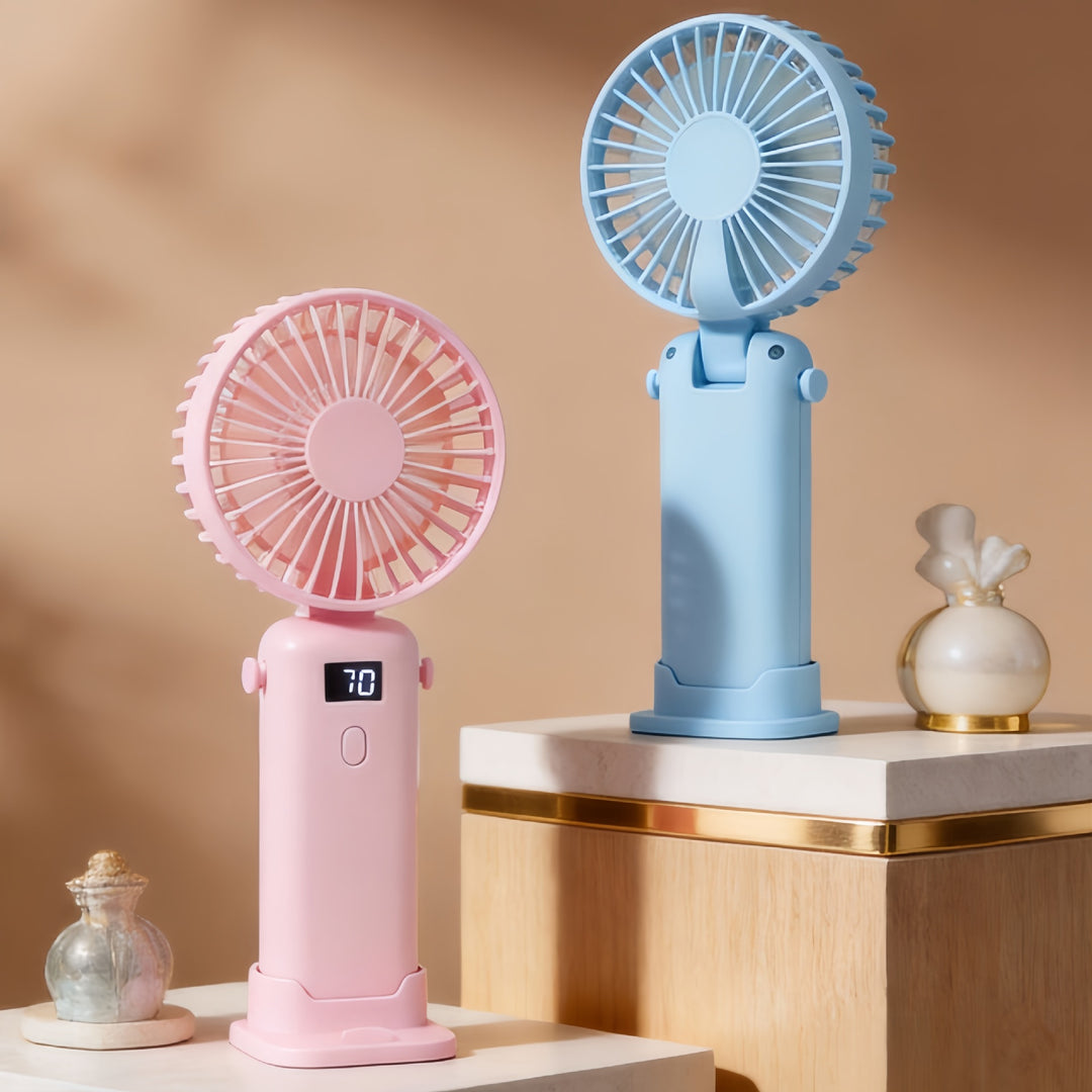 Women's Portable Fan with LED Display and USB Connection Bowlift