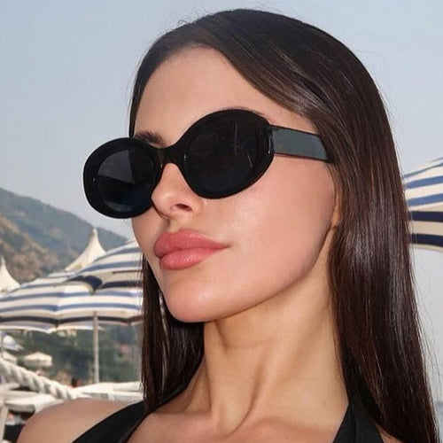 Women's round sunglasses with elegant plastic frame and UV protection Bowlift
