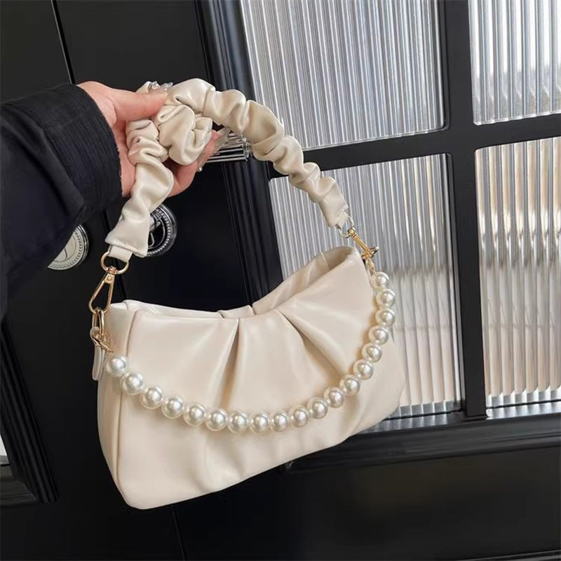 Elegant Pearl-Accent Sling Bag Bowlift