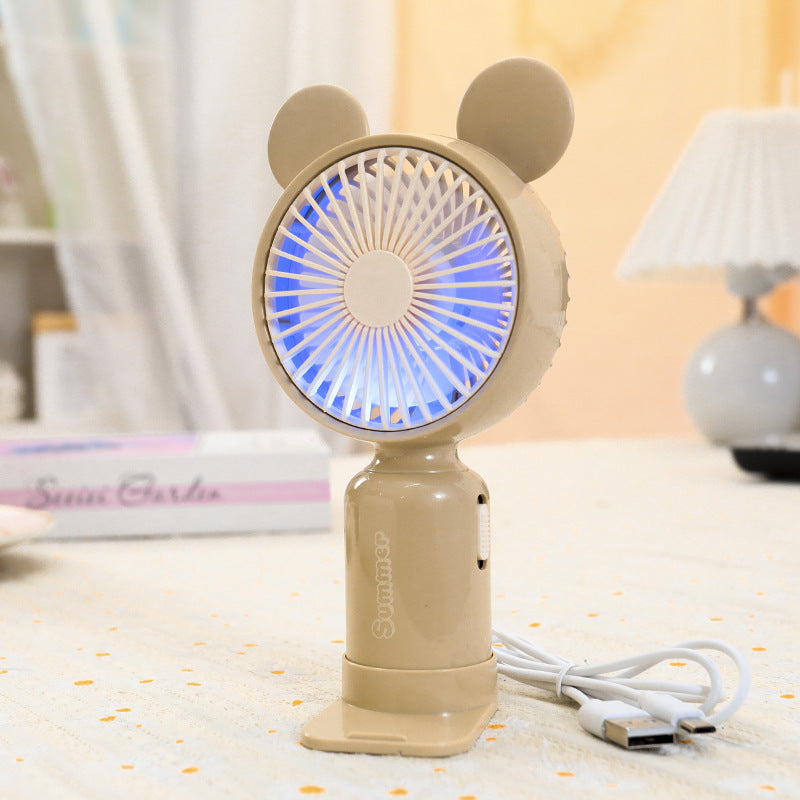 Ladies portable mini hand fan with flexible mounting mechanism Bowlift