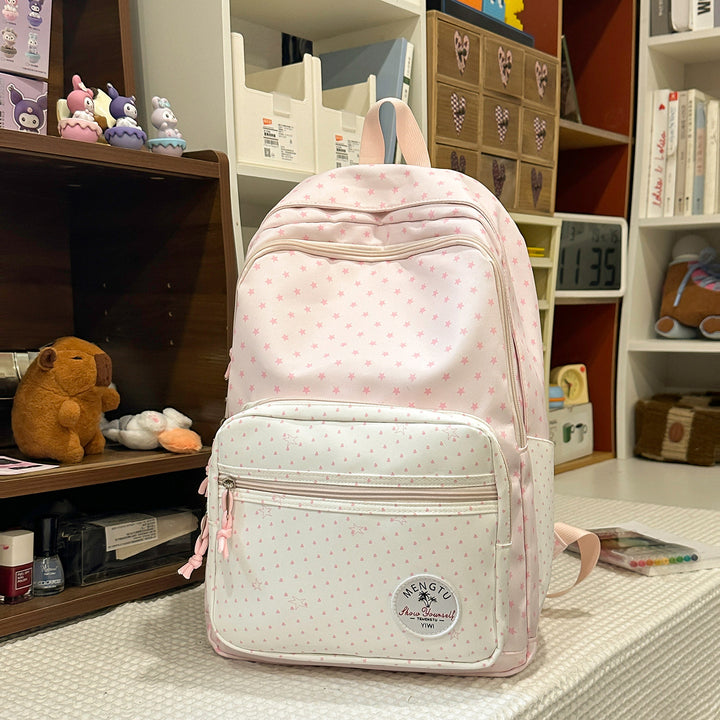 Whimsical Star-Patterned School Backpack Bowlift
