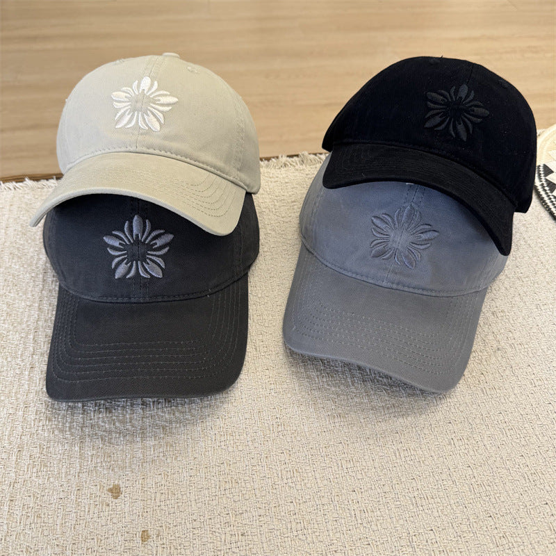 Women's Floral Embroidered Baseball Cap Bowlift