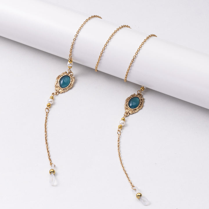 Ornate Eyewear Chain with Gemstone Accents Bowlift