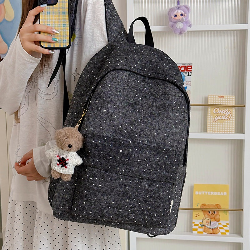 Casual Lightweight Backpack with Polka Dot Design Bowlift