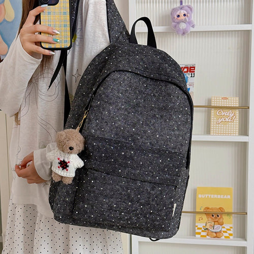 Casual Lightweight Backpack with Polka Dot Design Bowlift